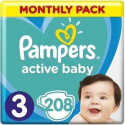 Подгузники Pampers Active Baby 3 / 208 pcs