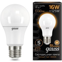 Лампочка Gauss LED A60 16W 4100K E27 102502216
