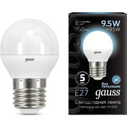 Лампочка Gauss LED G45 9.5W 4100K E27 105102210