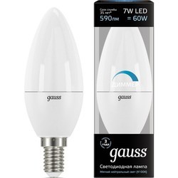 Лампочка Gauss LED C35 7W 3000K E14 103101107-D