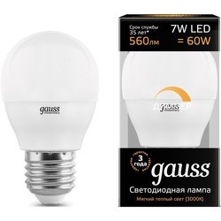 Лампочка Gauss LED G45 7W 3000K E27 105102107-D