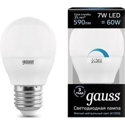 Лампочка Gauss LED G45 7W 3000K E27 105102107-D
