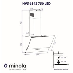 Вытяжка Minola HVS 6342 WH 750 LED