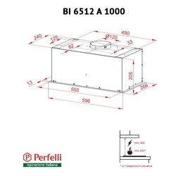 Вытяжка Perfelli BI 6512 A 1000 BL LED