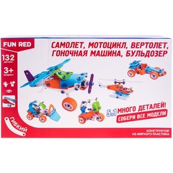 Конструктор FUN RED Airplane, Motorcycle, Racing Car, Helicopter, Bulldozer FRCF012