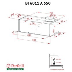Вытяжка Perfelli BI 6011 A 550 DARK IV