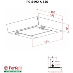 Вытяжка Perfelli PG 6192 A 550 IV LED GLASS