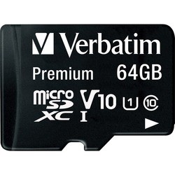 Карта памяти Verbatim Premium microSDXC UHS-I Class 10 64Gb