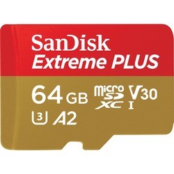 Карта памяти SanDisk Extreme Plus V30 A2 microSDXC UHS-I U3 64Gb