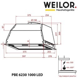 Вытяжка Weilor PBE 6265 SS 1250 LED