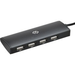 Картридер/USB-хаб Digma HUB-4U2.0-UC (серебристый)