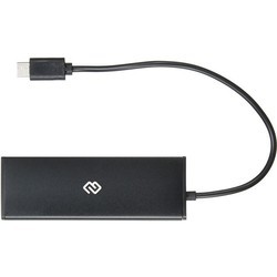Картридер/USB-хаб Digma HUB-4U2.0-UC (серебристый)