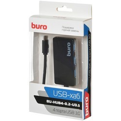 Картридер/USB-хаб Buro BU-HUB4-0.2-U3.0