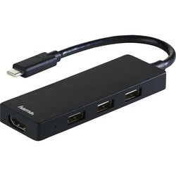 Картридер/USB-хаб Hama USB Type-C Hub 1:3