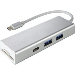 Картридер/USB-хаб Hama USB 3.1 Type-C Hub 1:3 Aluminium Card Reader