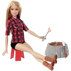 Кукла Barbie Camping Fun Doll with Light-Up Campfires FDB44