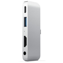 Картридер/USB-хаб Satechi Aluminum Type-C Mobile Pro Hub (серебристый)