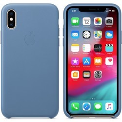 Чехол Apple Leather Case for iPhone X/XS (синий)