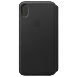 Чехол Apple Leather Folio for iPhone XS Max (черный)