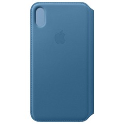 Чехол Apple Leather Folio for iPhone XS Max (синий)
