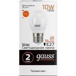 Лампочка Gauss LED ELEMENTARY G45 12W 3000K E27 53212