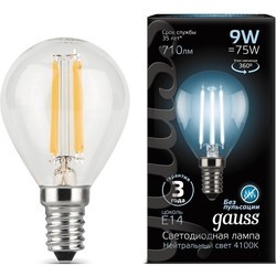 Лампочка Gauss LED G45 9W 4100K E14 105801209