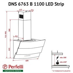 Вытяжка Perfelli DNS 6763 B 1100 IV LED Strip