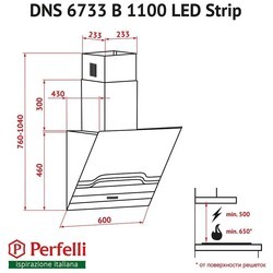 Вытяжка Perfelli DNS 6733 B 1100 BL/I LED Strip