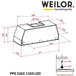 Вытяжка Weilor PPE 5265 SS 1250 LED