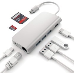 Картридер/USB-хаб Satechi Type-C Multi-Port Adapter 4K with Ethernet (серебристый)