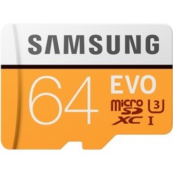 Карта памяти Samsung EVO microSDXC UHS-I U3 64Gb