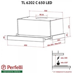 Вытяжка Perfelli TL 6202 C S/I 650 LED