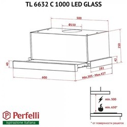 Вытяжка Perfelli TL 6632 C BL 1000 LED Glass