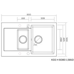 Кухонная мойка Kernau KGS H6080 1.5B1D