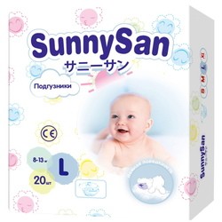 Подгузники SunnySan Diapers L / 20 pcs