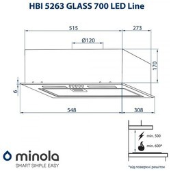 Вытяжка Minola HBI 5263 BL GLASS 700 LED Line