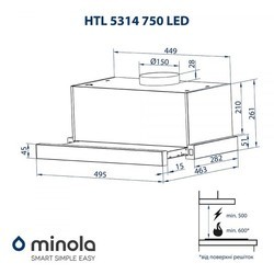 Вытяжка Minola HTL 5314 I 750 LED