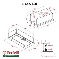 Вытяжка Perfelli BI 6322 BL LED