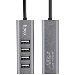 Картридер/USB-хаб Hoco HB1 (серый)