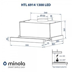 Вытяжка Minola HTL 6914 BL 1300 LED