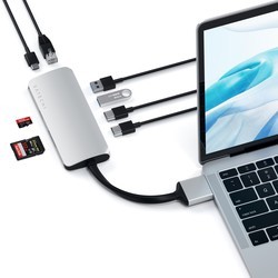 Картридер/USB-хаб Satechi Type-C Dual Multimedia Adapter (серебристый)