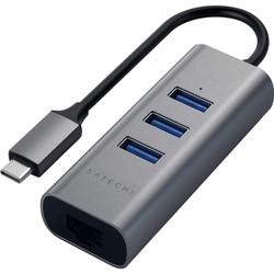Картридер/USB-хаб Satechi Type-C 2-in-1 Aluminum 3 Port Hub with Ethernet (серый)