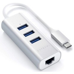 Картридер/USB-хаб Satechi Type-C 2-in-1 Aluminum 3 Port Hub with Ethernet (серый)