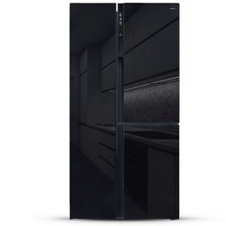 Холодильник Ginzzu NFK-475 Glass (черный)