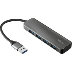 Картридер/USB-хаб Trust Halyx Aluminium 4-Port USB 3.2