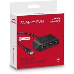 Картридер/USB-хаб Speed-Link Snappy Evo USB Hub 4 Port USB 2.0 Active