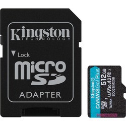 Карта памяти Kingston microSDXC Canvas Go! Plus + Adapter 512Gb