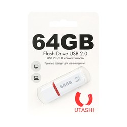 USB Flash (флешка) UTASHI Haya 64Gb (белый)