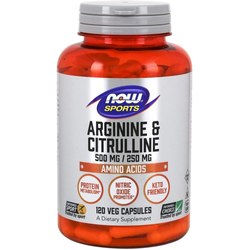 Аминокислоты Now Arginine and Citrulline Caps 120 cap