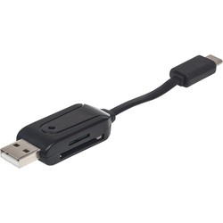 Картридер/USB-хаб MANHATTAN USB-C/A Combo Multi-Card Reader